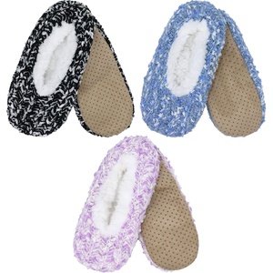 image:imageBambooMN Adult Women Soft Warm Cozy Fancy Yarn Slippers NonSlip Lined Socks Indoor Comfy House Travel SlippersCozy 3d