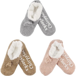 image:imageBambooMN Adult Women Soft Warm Cozy Fancy Yarn Slippers NonSlip Lined Socks Indoor Comfy House Travel SlippersFancy C