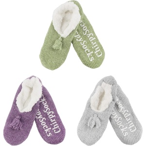 image:imageBambooMN Adult Women Soft Warm Cozy Fancy Yarn Slippers NonSlip Lined Socks Indoor Comfy House Travel SlippersFancy E