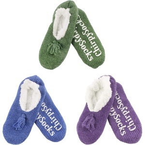 image:imageBambooMN Adult Women Soft Warm Cozy Fancy Yarn Slippers NonSlip Lined Socks Indoor Comfy House Travel SlippersFancy F
