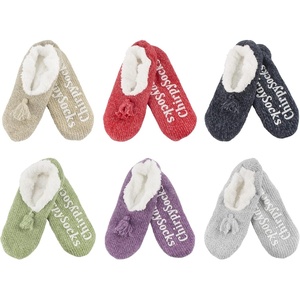 image:imageBambooMN Adult Women Soft Warm Cozy Fancy Yarn Slippers NonSlip Lined Socks Indoor Comfy House Travel SlippersFancy H