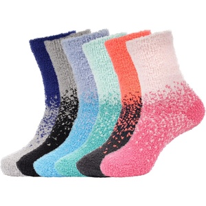 image:imageBambooMN Colorful Fuzzy Socks  Assorted Super Soft Warm Microfiber Comfy Home Socks  Value PackAssortment C
