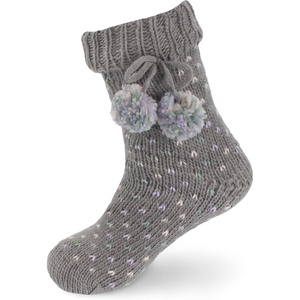 image:imageBambooMN Extra Thick Cozy Fuzzy Animal Thermal Cabin Plush Fleecelined Knitted Crew SocksColor 02 Colorful Grey