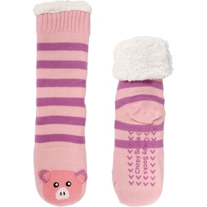image:imageBambooMN Extra Thick Cozy Fuzzy Animal Thermal Cabin Plush Fleecelined Knitted Crew SocksThermal  Pink Pig 31