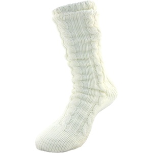 image:imageBambooMN Extra Thick Cozy Fuzzy Animal Thermal Cabin Plush Fleecelined Knitted Crew SocksThermal  White 1pr