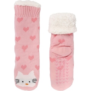 image:imageBambooMN Extra Thick Cozy Fuzzy Animal Thermal Cabin Plush Fleecelined Knitted Crew SocksThermal  White Kitty