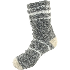 image:imageBambooMN Extra Thick Soft Cozy Fuzzy Thermal Cabin Plush Fleecelined Fur Cuff Knitted Crew SocksThermal  Color 02a