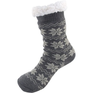 image:imageBambooMN Extra Thick Soft Cozy Fuzzy Thermal Cabin Plush Fleecelined Fur Cuff Knitted Crew SocksThermal  Color 04b