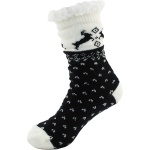 image:imageBambooMN Extra Thick Soft Cozy Fuzzy Thermal Cabin Plush Fleecelined Fur Cuff Knitted Crew SocksThermal  Color 17f