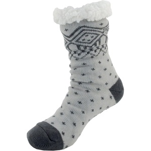 image:imageBambooMN Extra Thick Soft Cozy Fuzzy Thermal Cabin Plush Fleecelined Fur Cuff Knitted Crew SocksThermal  Color 18f