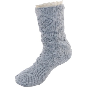 image:imageBambooMN Extra Thick Soft Cozy Fuzzy Thermal Cabin Plush Fleecelined Fur Cuff Knitted Crew SocksThermal  Color 22h