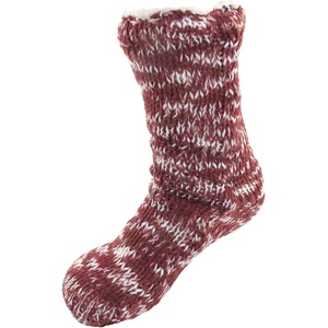 image:imageBambooMN Extra Thick Soft Cozy Fuzzy Thermal Cabin Plush Fleecelined Fur Cuff Knitted Crew SocksThermal  Color 26i