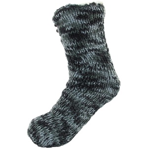 image:imageBambooMN Extra Thick Soft Cozy Fuzzy Thermal Cabin Plush Fleecelined Fur Cuff Knitted Crew SocksThermal  Color 27i