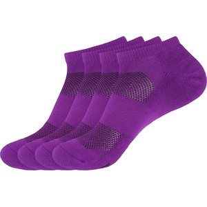 image:imageBambooMN Men and Womens Rayon from Bamboo Low Cut Ankle Socks for Sports Work and Everyday Wear  4 Pairs  Unisex Sizing04 Purple