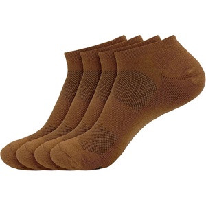 image:imageBambooMN Men and Womens Rayon from Bamboo Low Cut Ankle Socks for Sports Work and Everyday Wear  4 Pairs  Unisex Sizing23 Russet Brown