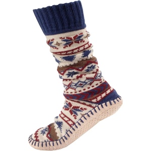 image:imageBambooMN Mens Cabin Double Layer Thick Soft Warm Fuzzy Comfy Home Socks 1 PairBlue Spruce