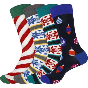 image:imageBambooMN Mens Christmas Socks Cotton Colorful Design Fashion Novelty Dress Xmas Theme Socks  Assorted Packs4b
