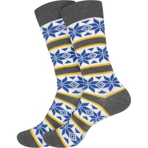 image:imageBambooMN Mens Christmas Socks Cotton Colorful Design Fashion Novelty Dress Xmas Theme Socks  Assorted PacksBlue Pattern