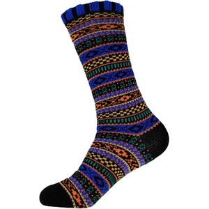 image:imageBambooMN Mens Colorful Patterned Socks  Long Over The Calf Stylish Cotton Dress SocksColor 2