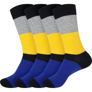 image:imageBambooMN Mens Cotton Colorful Design Fashion Novelty Dress Socks  Variety of Unique Styles and ColorsColor 1