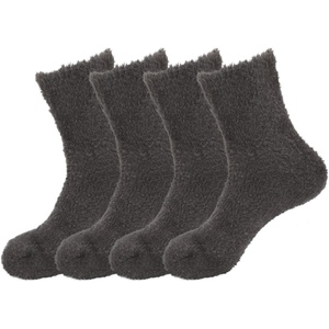 image:imageBambooMN Mens Featherlight Comfy Warm Fuzzy Socks  4 Pairs06  Dark Grey