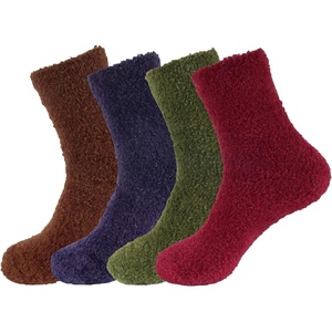 image:imageBambooMN Mens Featherlight Comfy Warm Fuzzy Socks  4 PairsAssortment M