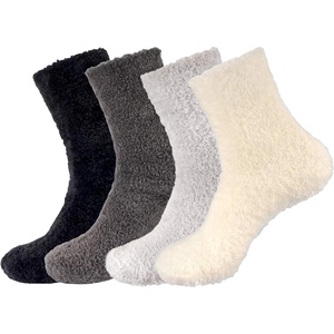 image:imageBambooMN Mens Featherlight Comfy Warm Fuzzy Socks  4 PairsAssortment a
