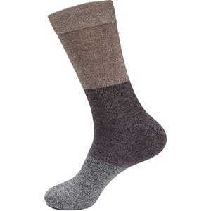 image:imageBambooMN Mens Rayon from Bamboo Fiber Classic Casual Crew Vintage 3 Color Stripe Socks  1 PairBrown Purple Black