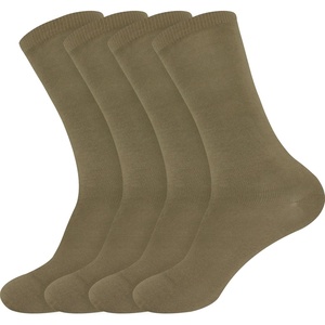 image:imageBambooMN Mens Rayon from Bamboo Fiber Moisture Wicking Classic Casual Dress SocksTaupe