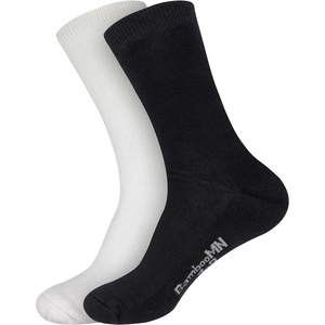 image:imageBambooMN Mens Rayon from Bamboo Fiber Ultra Breathable Superior Wicking Classic Crew Socks  2 Pair Value PacksBlack White Assortment
