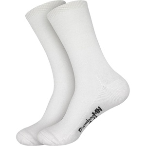 image:imageBambooMN Mens Rayon from Bamboo Fiber Ultra Breathable Superior Wicking Classic Crew Socks  2 Pair Value PacksWhite