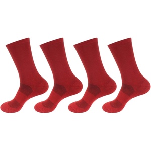 image:imageBambooMN Mens Rayon from Bamboo Fiber Ultra Breathable Wicking Supported Toe and Heel Crew SocksCherry Red