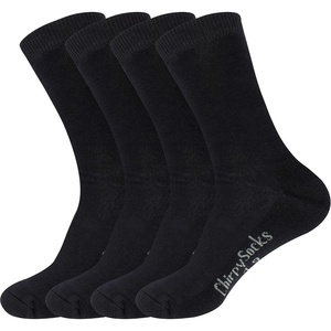 image:imageBambooMN Mens Thin with Thick Comfort Sole Socks Rayon from Bamboo Fiber Dress Casual Comfortable Socks 4 Pairs 2 SizesBlack