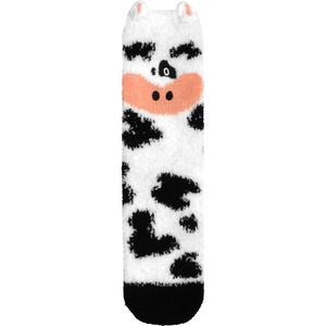 image:imageBambooMN Super Soft Cozy Warm Cute Animal NonSlip Fuzzy Crew Winter Socks 1 PairCow