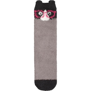 image:imageBambooMN Super Soft Cozy Warm Cute Animal NonSlip Fuzzy Crew Winter Socks 1 PairGrey Cat