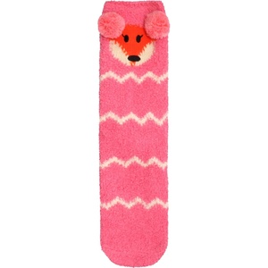 image:imageBambooMN Super Soft Cozy Warm Cute Animal NonSlip Fuzzy Crew Winter Socks 1 PairPink Fox