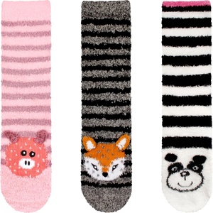 image:imageBambooMN Super Soft Warm Cute Animal Face NonSlip Fuzzy Crew Winter Home Socks Value PackAssortment 08
