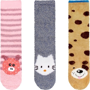 image:imageBambooMN Super Soft Warm Cute Animal Face NonSlip Fuzzy Crew Winter Home Socks Value PackAssortment 23