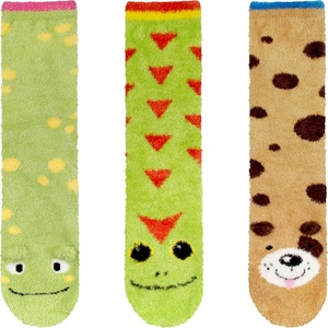 image:imageBambooMN Super Soft Warm Cute Animal Face NonSlip Fuzzy Crew Winter Home Socks Value PackAssortment 31