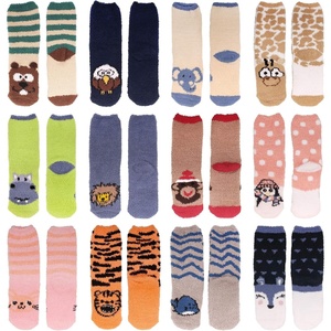 image:imageBambooMN Super Soft Warm Cute Animal NonSlip Fuzzy Cozy Crew Winter Home Socks 6 and 12 Pair Value Pack12 Prs  Asst a