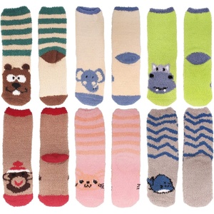image:imageBambooMN Super Soft Warm Cute Animal NonSlip Fuzzy Cozy Crew Winter Home Socks 6 and 12 Pair Value PackAssortment 6d