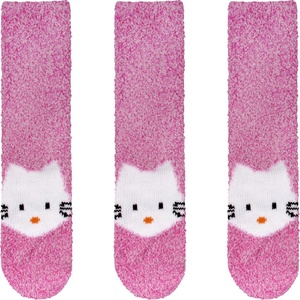 image:imageBambooMN Super Soft Warm Cute Furry Animal NonSlip Fuzzy Cozy Fluffly Crew Winter Home Socks Value Pack05 Pink Kitty