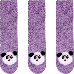 image:imageBambooMN Super Soft Warm Cute Furry Animal NonSlip Fuzzy Cozy Fluffly Crew Winter Home Socks Value Pack09 Purple Panda