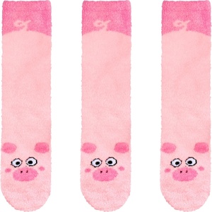 image:imageBambooMN Super Soft Warm Cute Furry Animal NonSlip Fuzzy Cozy Fluffly Crew Winter Home Socks Value Pack15 Pig