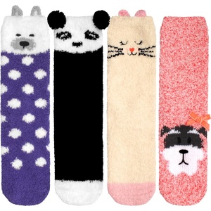 image:imageBambooMN Super Soft Warm Cute Furry Animal NonSlip Fuzzy Cozy Fluffly Crew Winter Home Socks Value PackAssortment B