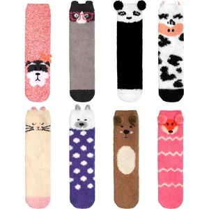 image:imageBambooMN Super Soft Warm Cute Furry Animal NonSlip Fuzzy Cozy Fluffly Crew Winter Home Socks Value PackAssortment G