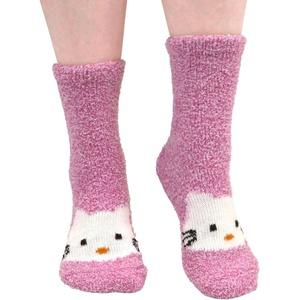image:imageBambooMN Super Soft Warm Cute Womens Animal NonSlip Fuzzy Fluffy Crew Winter Home Socks05 Pink Kitty