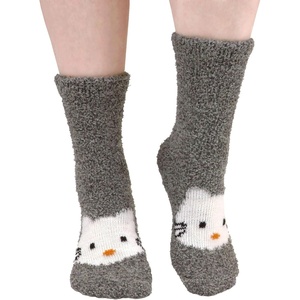 image:imageBambooMN Super Soft Warm Cute Womens Animal NonSlip Fuzzy Fluffy Crew Winter Home Socks06 Grey Kitty