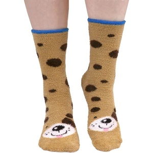 image:imageBambooMN Super Soft Warm Cute Womens Animal NonSlip Fuzzy Fluffy Crew Winter Home Socks12 Dog