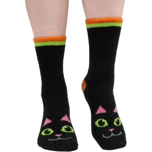 image:imageBambooMN Super Soft Warm Cute Womens Animal NonSlip Fuzzy Fluffy Crew Winter Home Socks20 Black Cat